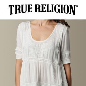 NWT Cream Embroidered Top- Small